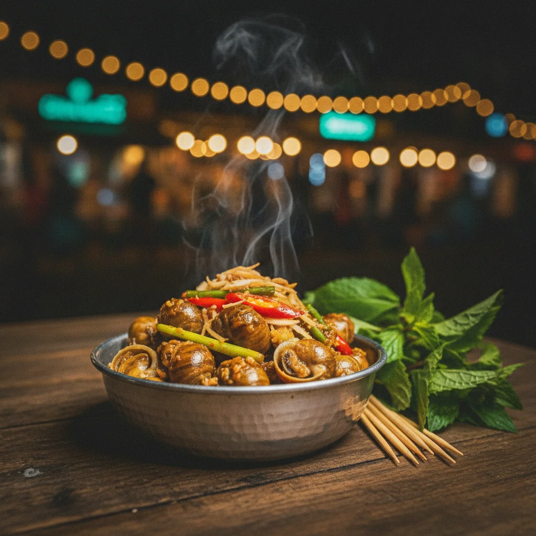 Ốc hương rang me sốt cay trong bát